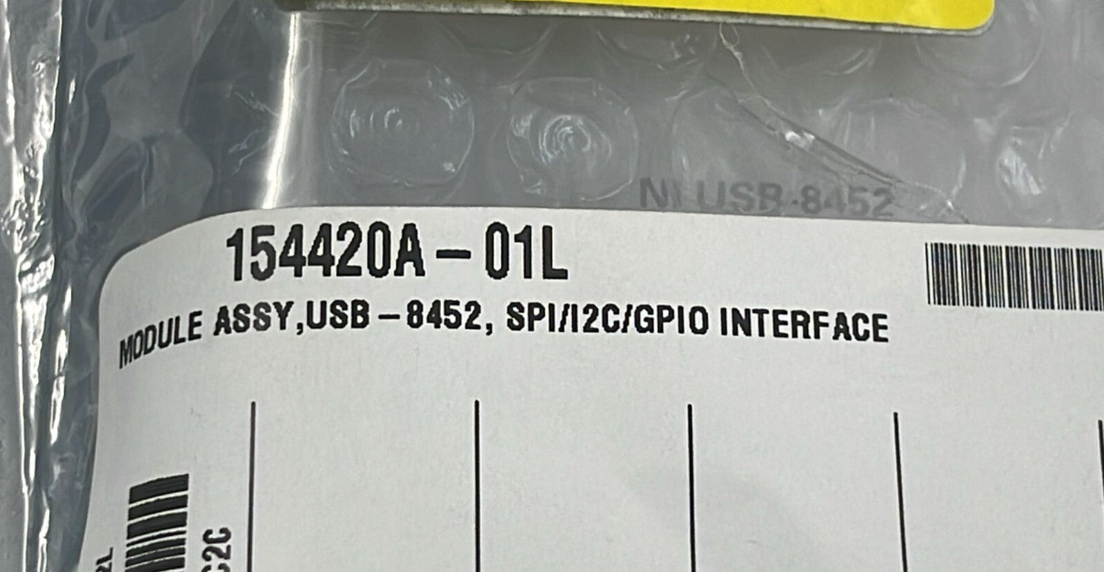 National Instruments NI USB-8452 Module SPI/I2C/GPIO Interface 154420A-01L