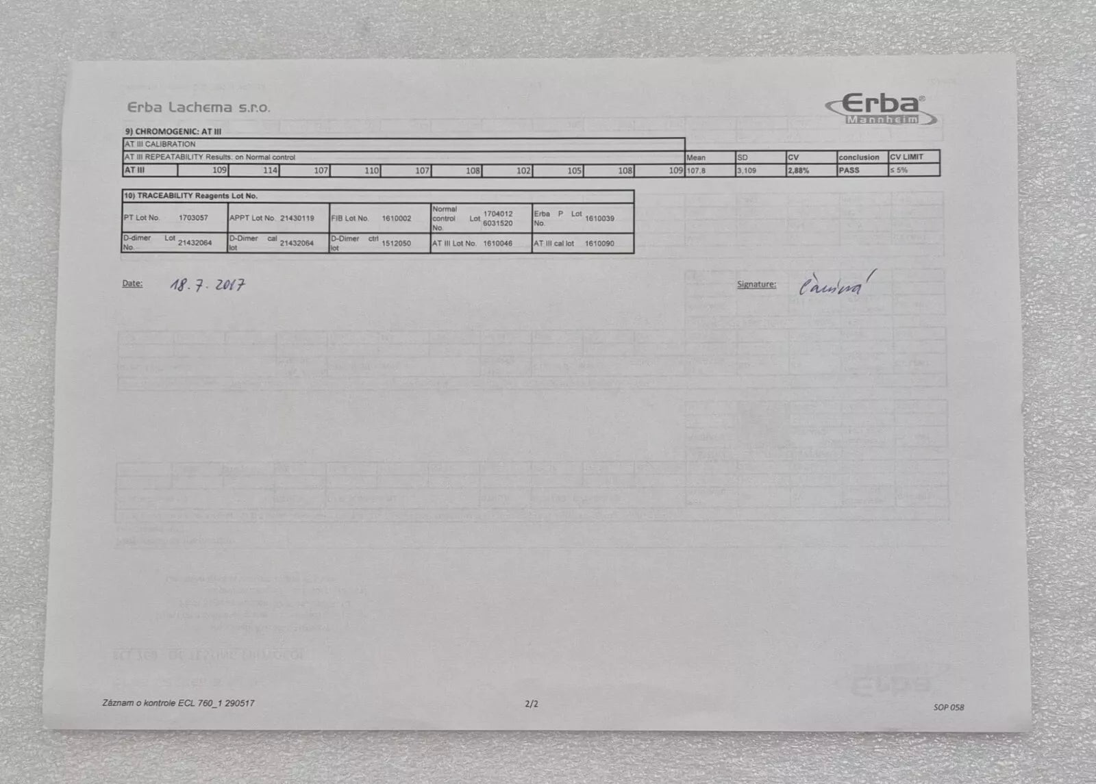 ERBA Mannheim ECL 760 INS00070 Fully Automated Haemostasis Analyzer Coagulation