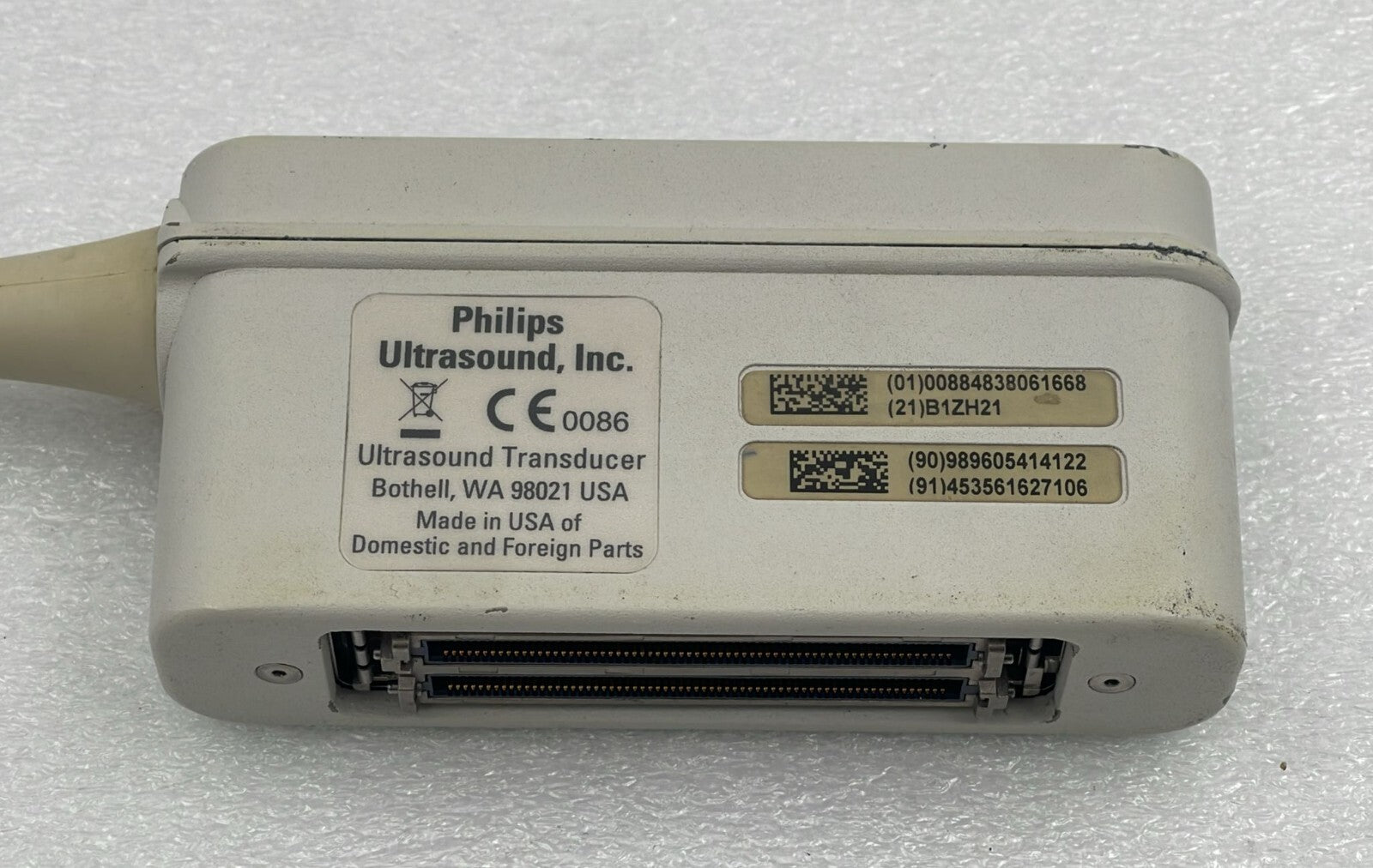 Philips X7-2t ultrasound transducer connector for compatible Philips ultrasound probes