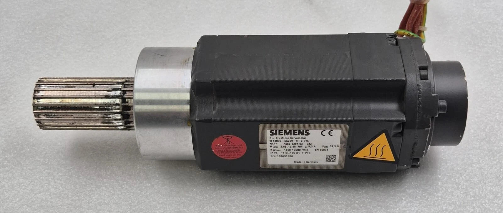 SIEMENS 1FT3035-6AZ99-9-Z S15 100630308 Brushless Servomotor 3AC