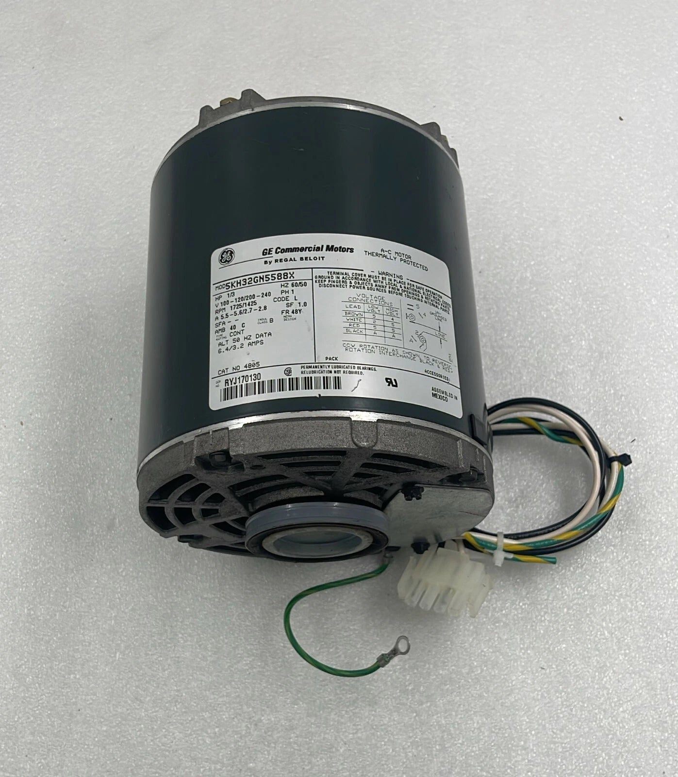 GE Commercial Motor 5KH32GN5588X 1/3-HP 1-PH 60/50-HZ 1725-RPM AC Motor