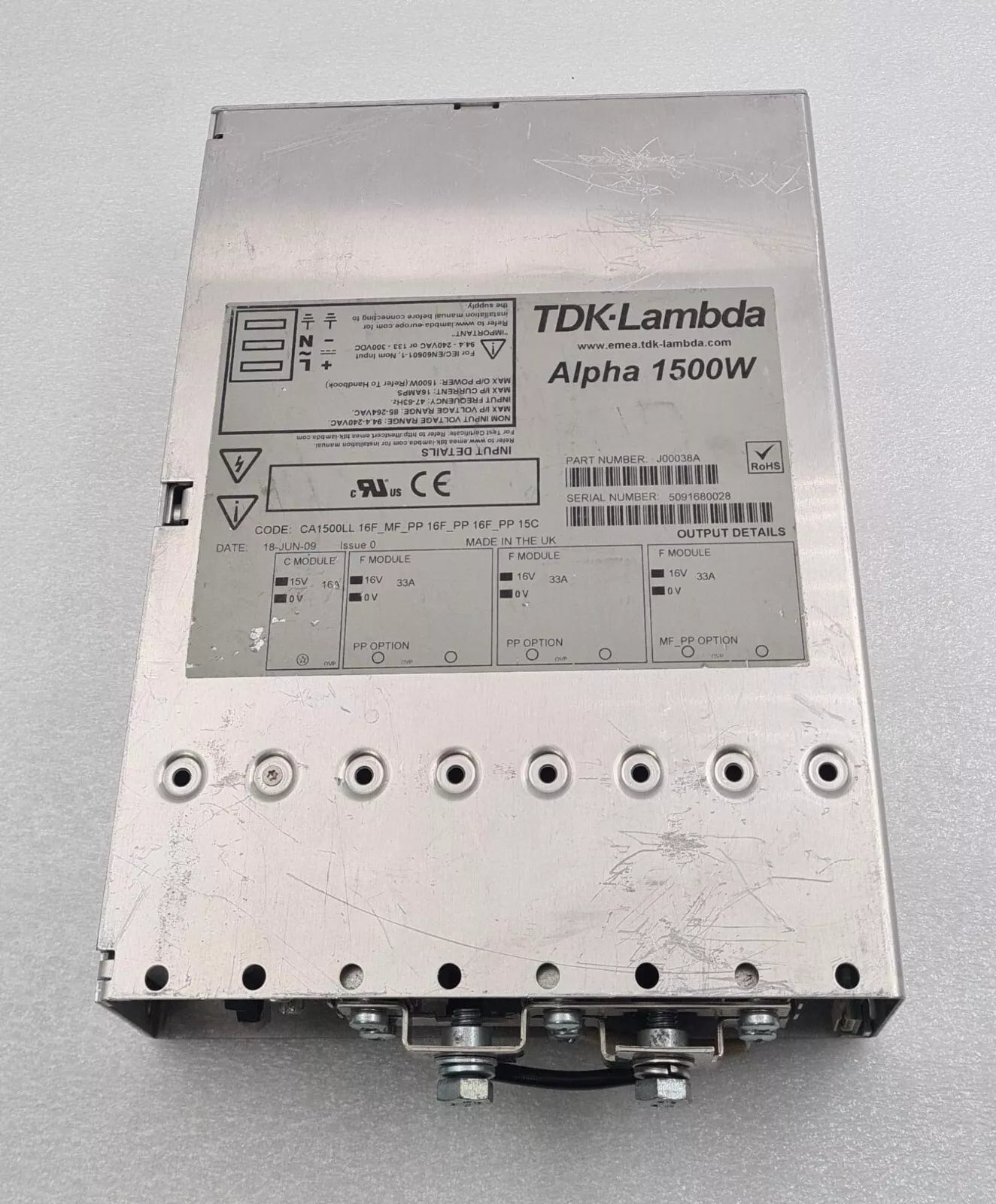TDK-Lambda Alpha 1500W J00038A CA1500LL Power Supply Module