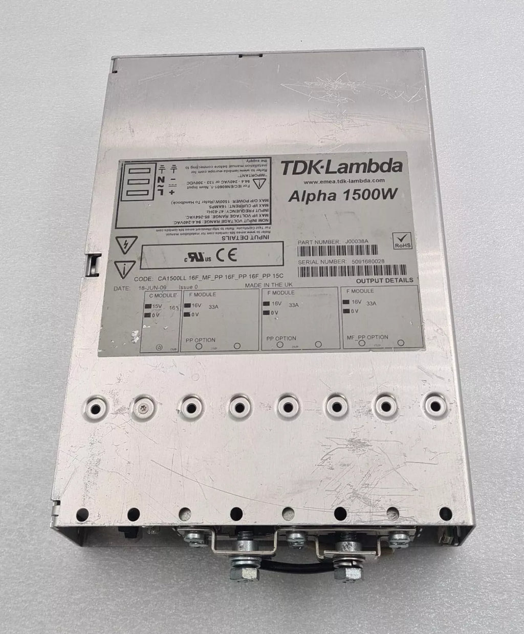TDK-Lambda Alpha 1500W J00038A CA1500LL Power Supply Module