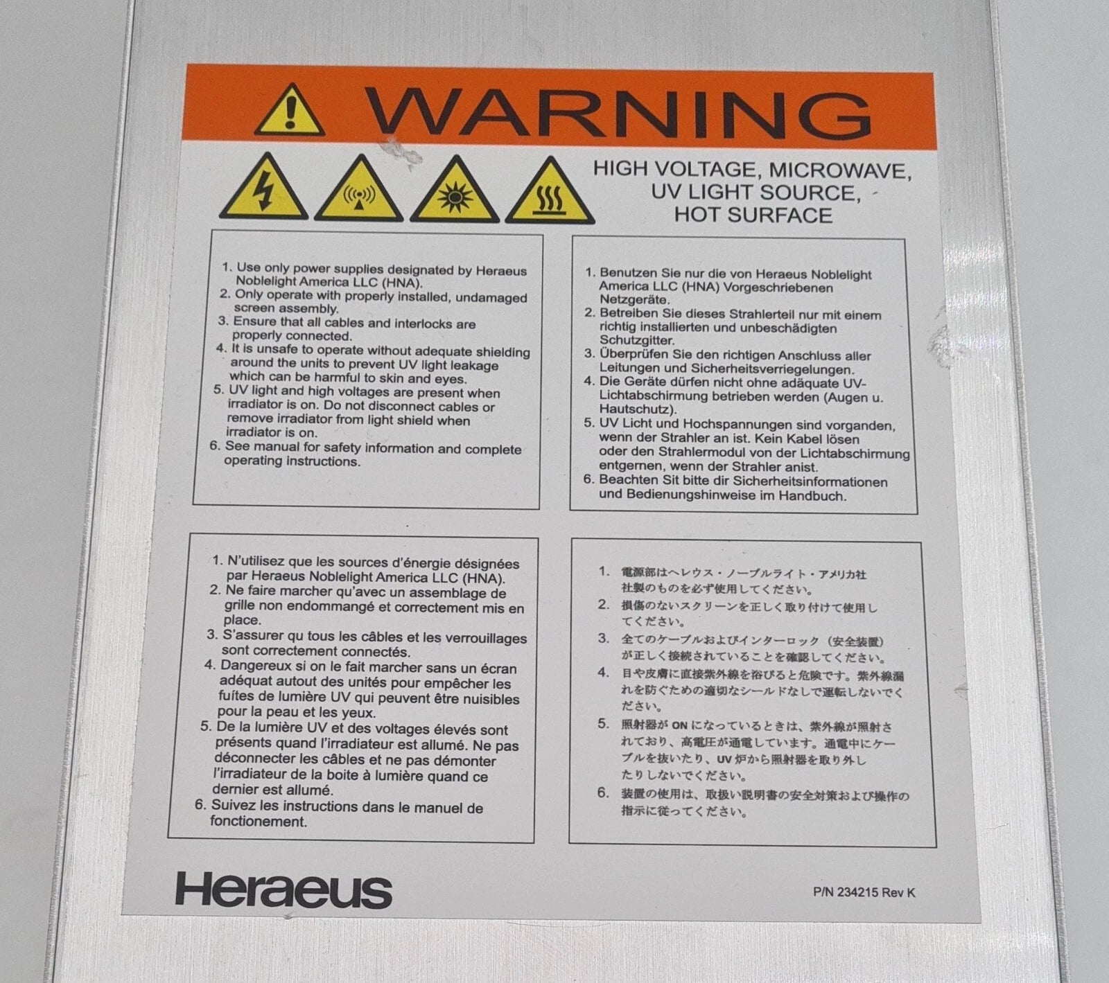 Heraeus I300MB Fusion UV Systems F300S Light Curing System For UV Rays **AS-IS**