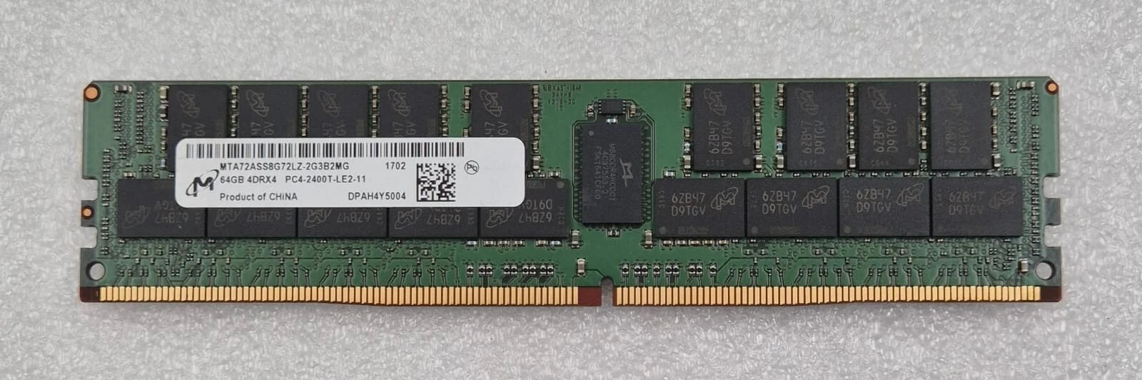 Micron 64GB 4DRX4 PC4-2400T MTA72ASS8G72LZ-2G3B2MG Server Memory RAM
