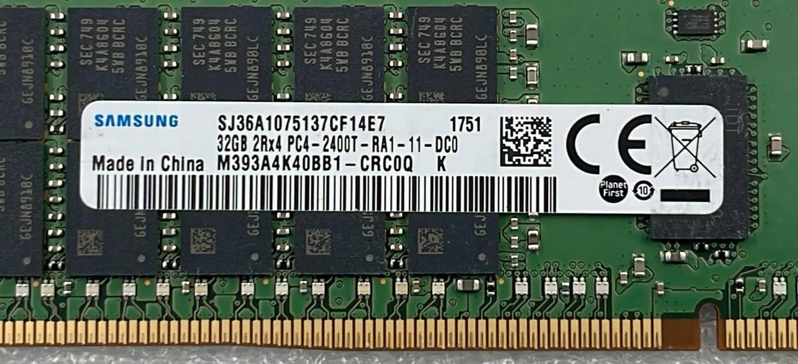 [LOT 8]  Samsung 32GB 2Rx4 PC4-2400T M393A4K40BB1-CRC0Q DDR4 Memory Server RAM