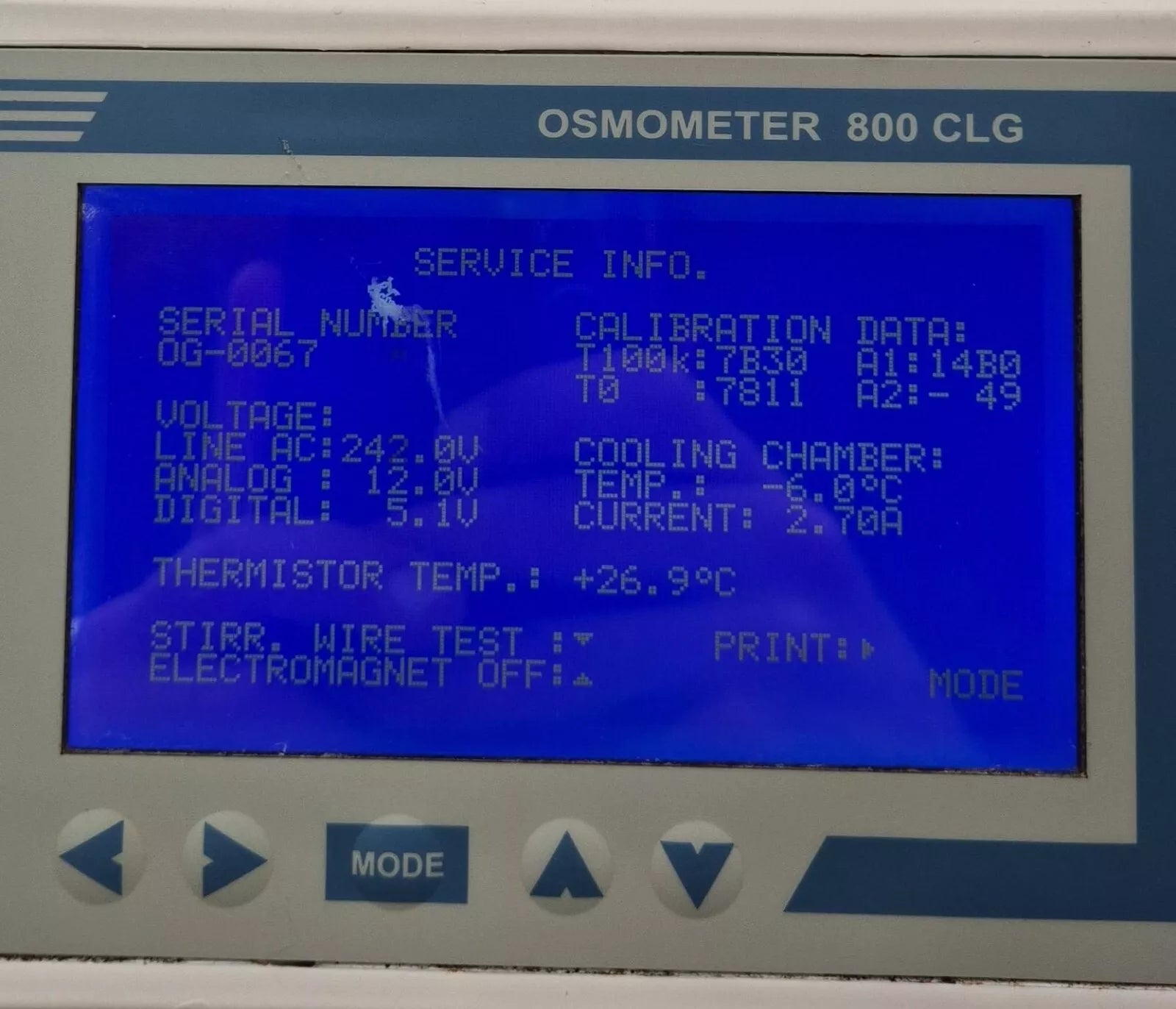 SLAMED GmbH TRIDENT OSMOMETER 800 CLG Automated Freezing-Point Analyzer