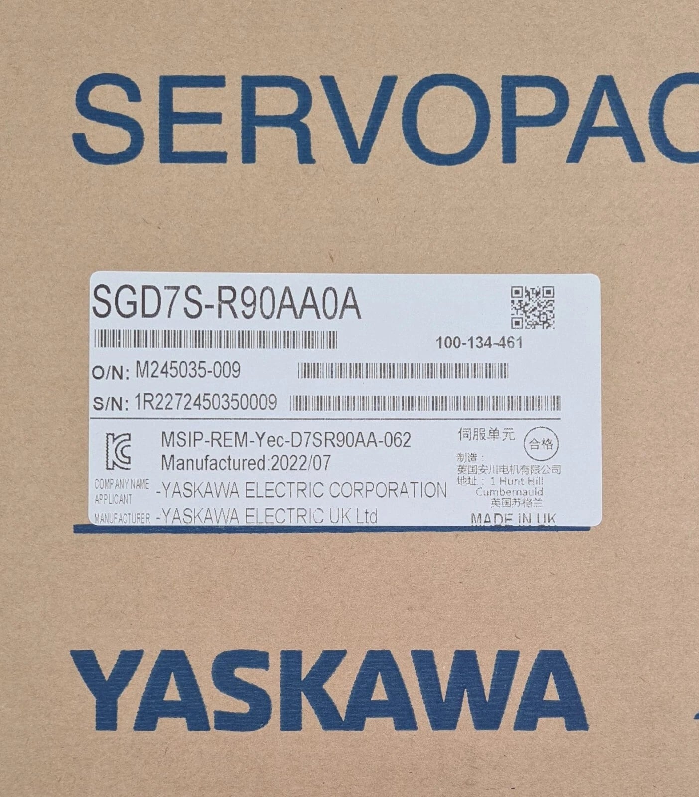 NEW - YASKAWA SERVOPACK SGD7S-R90AA0A Servo Driver 200V
