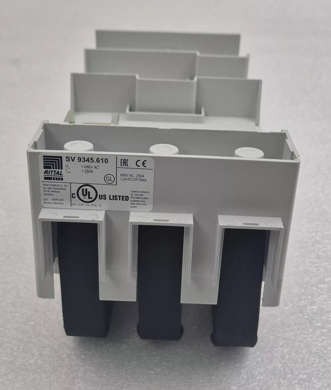 Rittal SV 9345.610 Fuse Holder Adapter 690VAC 250A 3-Pole