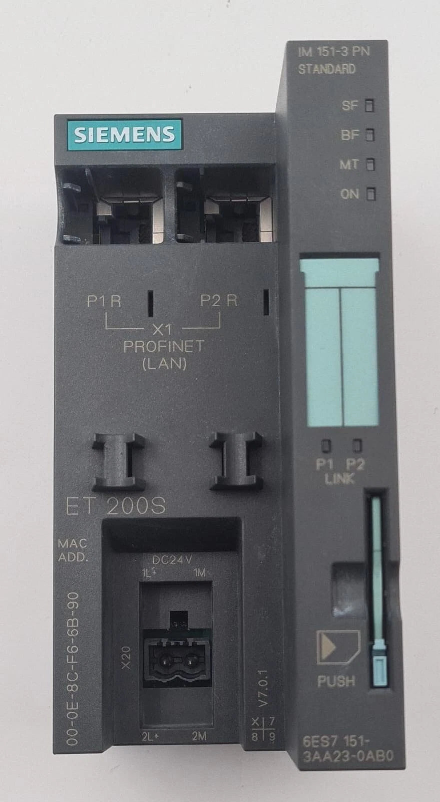 SIEMENS SIMATIC S7 6ES7 151-3AA23-0AB0 INTERFACE MODULE ET 200S IM151-3 W/ MMC