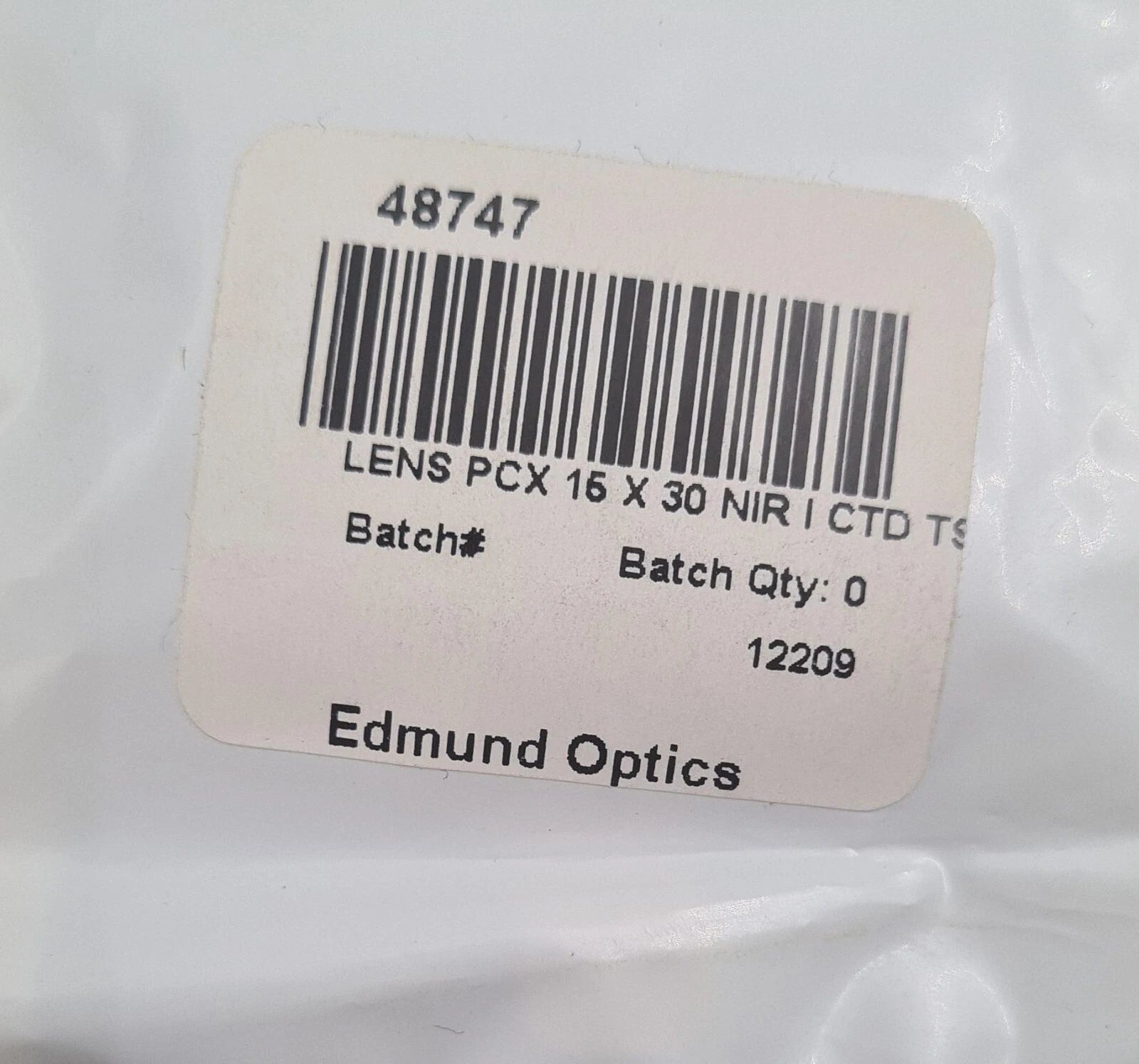 [LOT 8 PCS] NEW - Edmund Optics 48747 LENS PCX 15X30 NIR I CTD TS