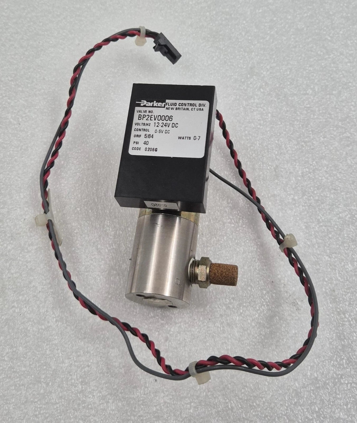 PARKER Fluid Control Division VALVE BP2EV0006 12-24V DC ORIF 5/64 PSI 40