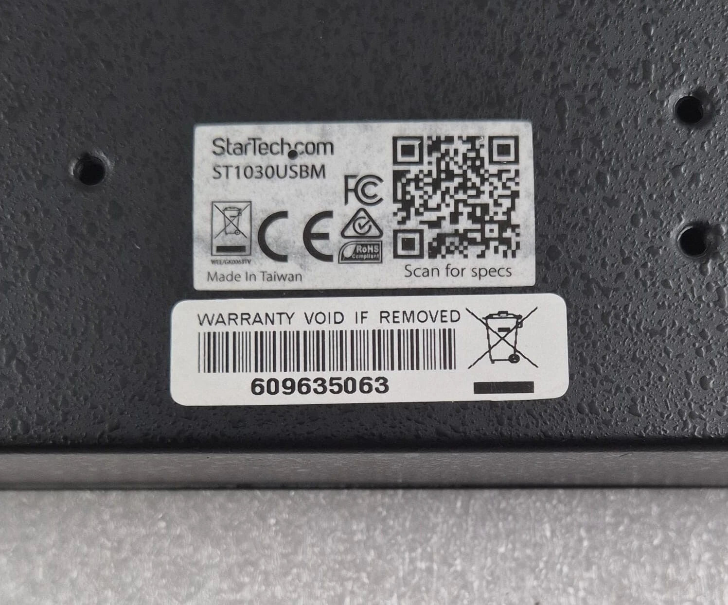 StarTech ST1030USBM 10-Port USB 3.0 Hub 5Gbps 7-24V DC ESD Surge Protection