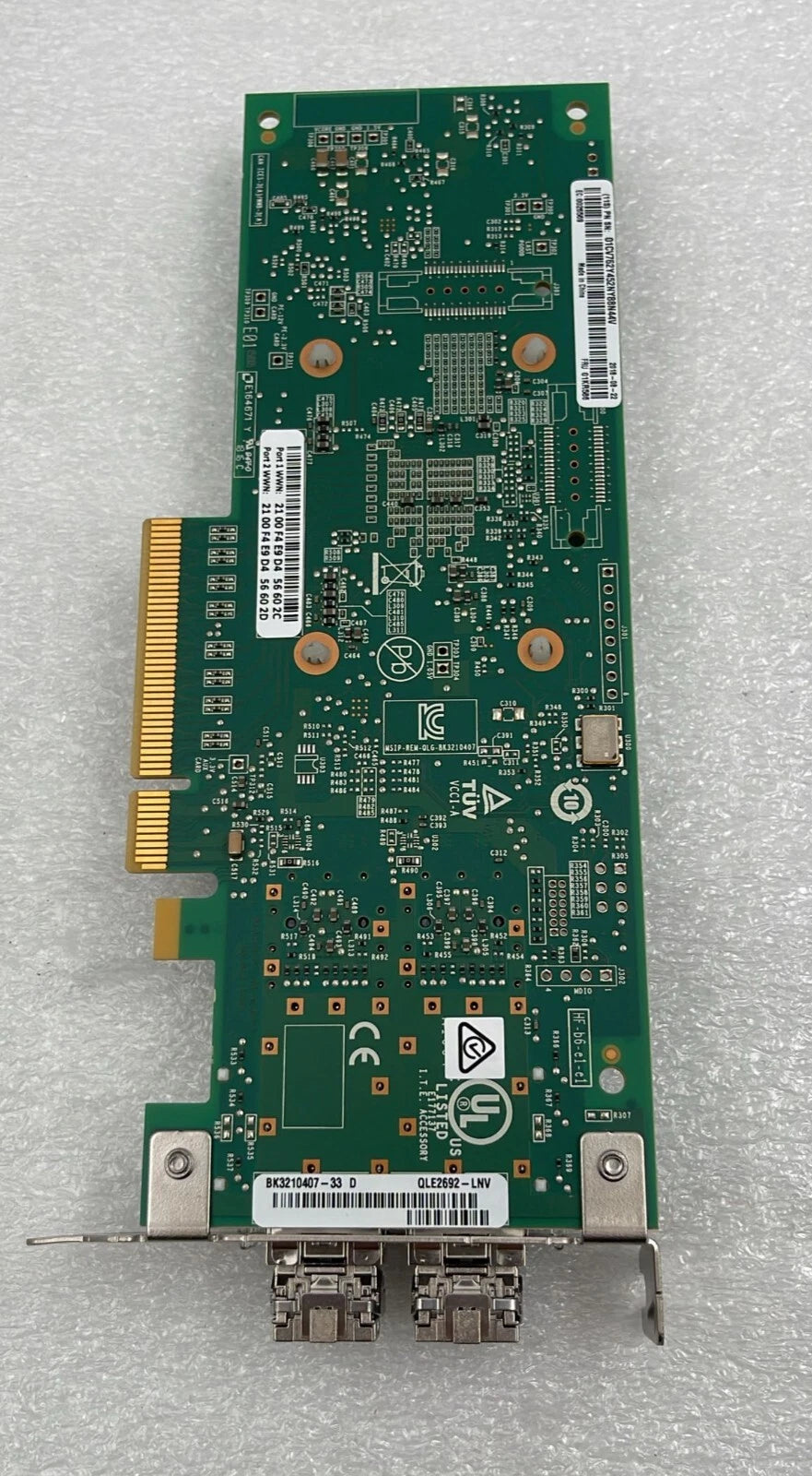 Lenovo Qlogic QLE2692-LNV Dual Port W/ 2x 16GB SFP+ Host BUS