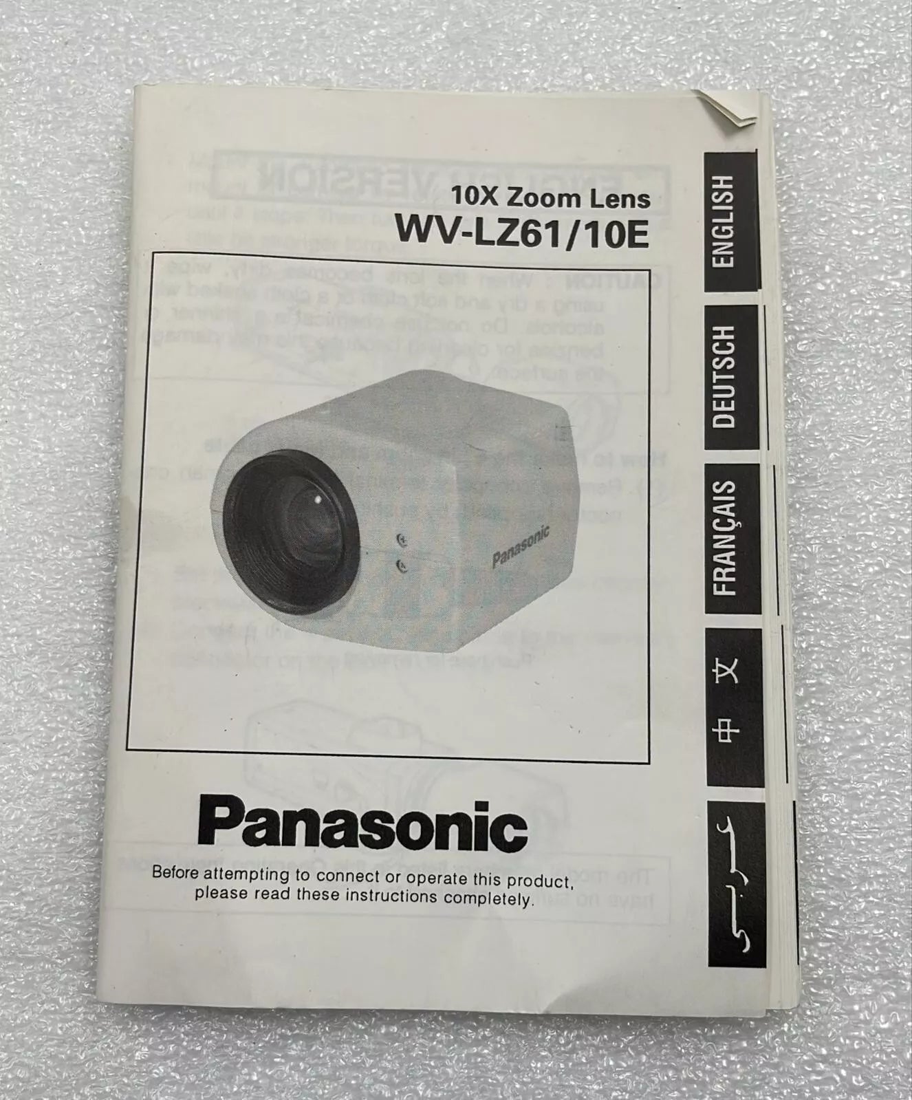 Panasonic WV-LZ61/10E TV Zoom Lens 6-60mm 1:1.6