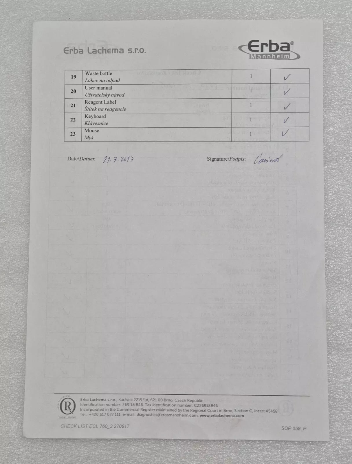 ERBA Mannheim ECL 760 INS00070 Fully Automated Haemostasis Analyzer Coagulation