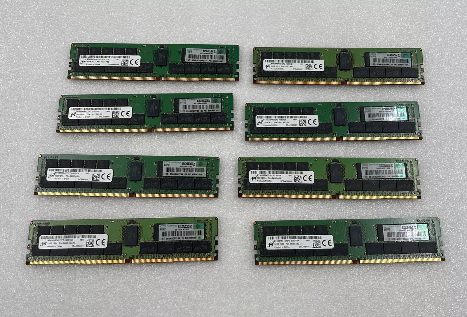 [LOT 8 PCS] MICRON 32GB 2RX4 PC4-2400T MTA36ASF4G72PZ-2G3D1QK RAM HP 809083-091