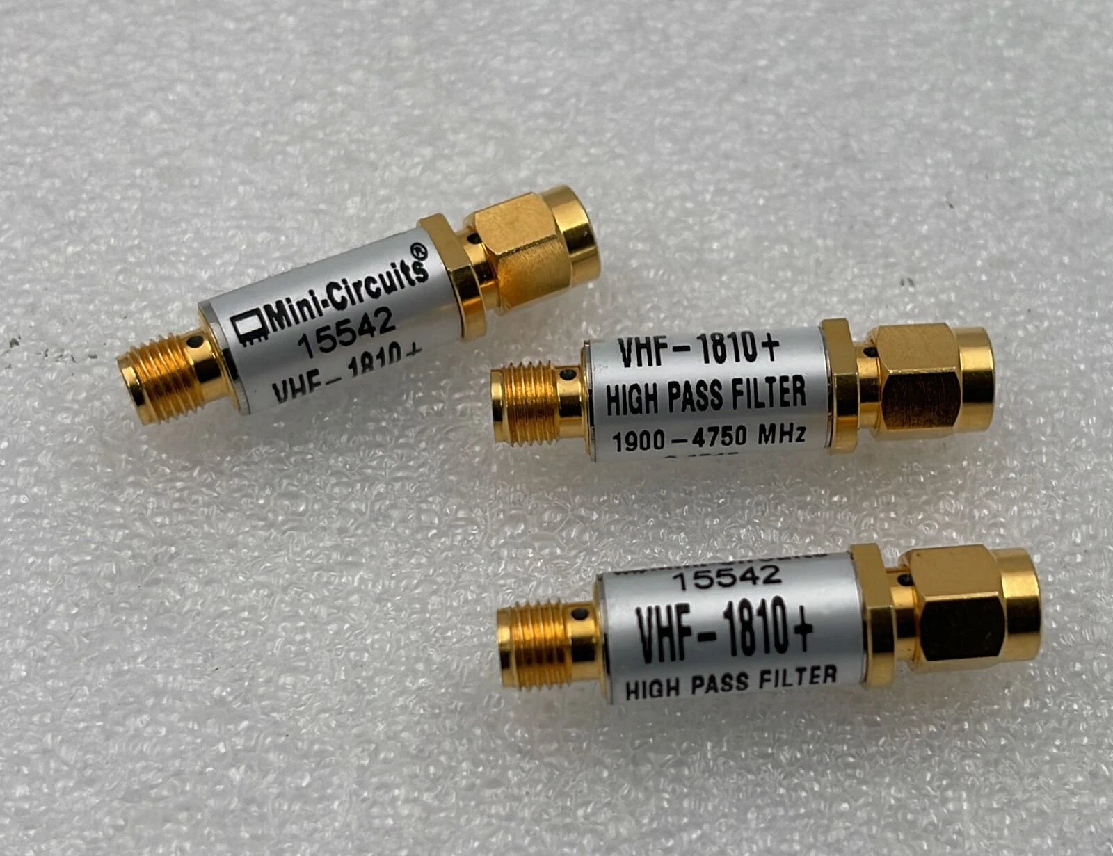 Mini-Circuits VHF-1810+ high pass coax filter 1900–4750 MHz set of three