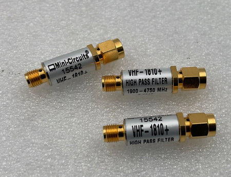 Mini-Circuits VHF-1810+ high pass coax filter 1900–4750 MHz set of three