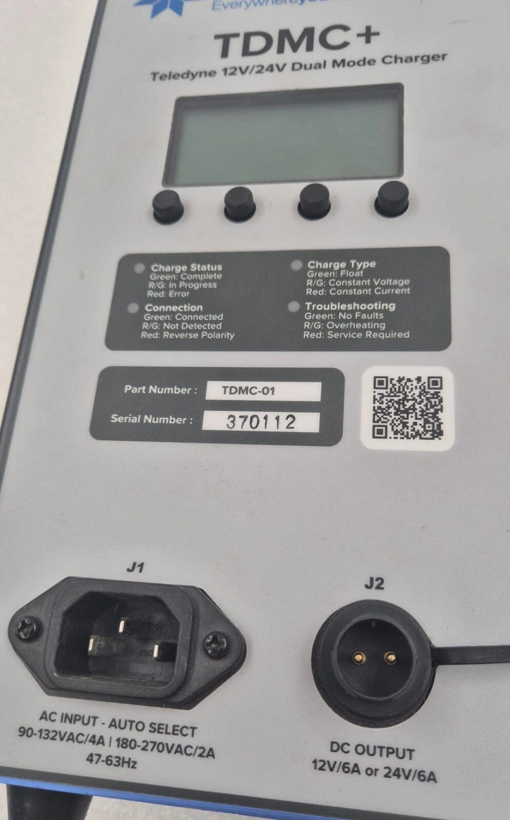 TELEDYNE TDMC+ 12V/24V Dual Mode Charger TDMC-01 for Aircraft Battery **AS-IS**