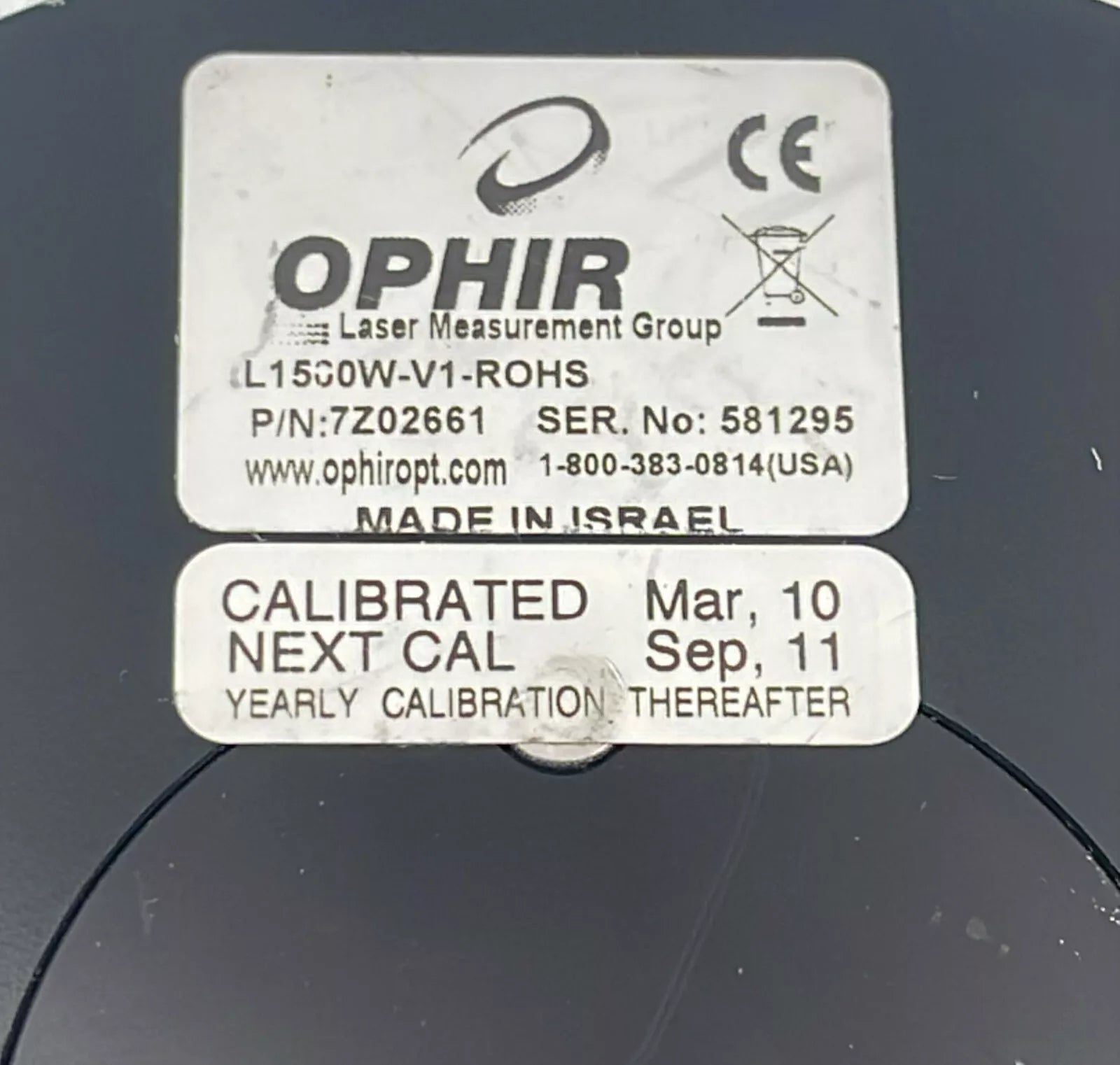 OPHIR L1500W-V1-ROHS Head Laser Power Meter Sensor 7Z02661