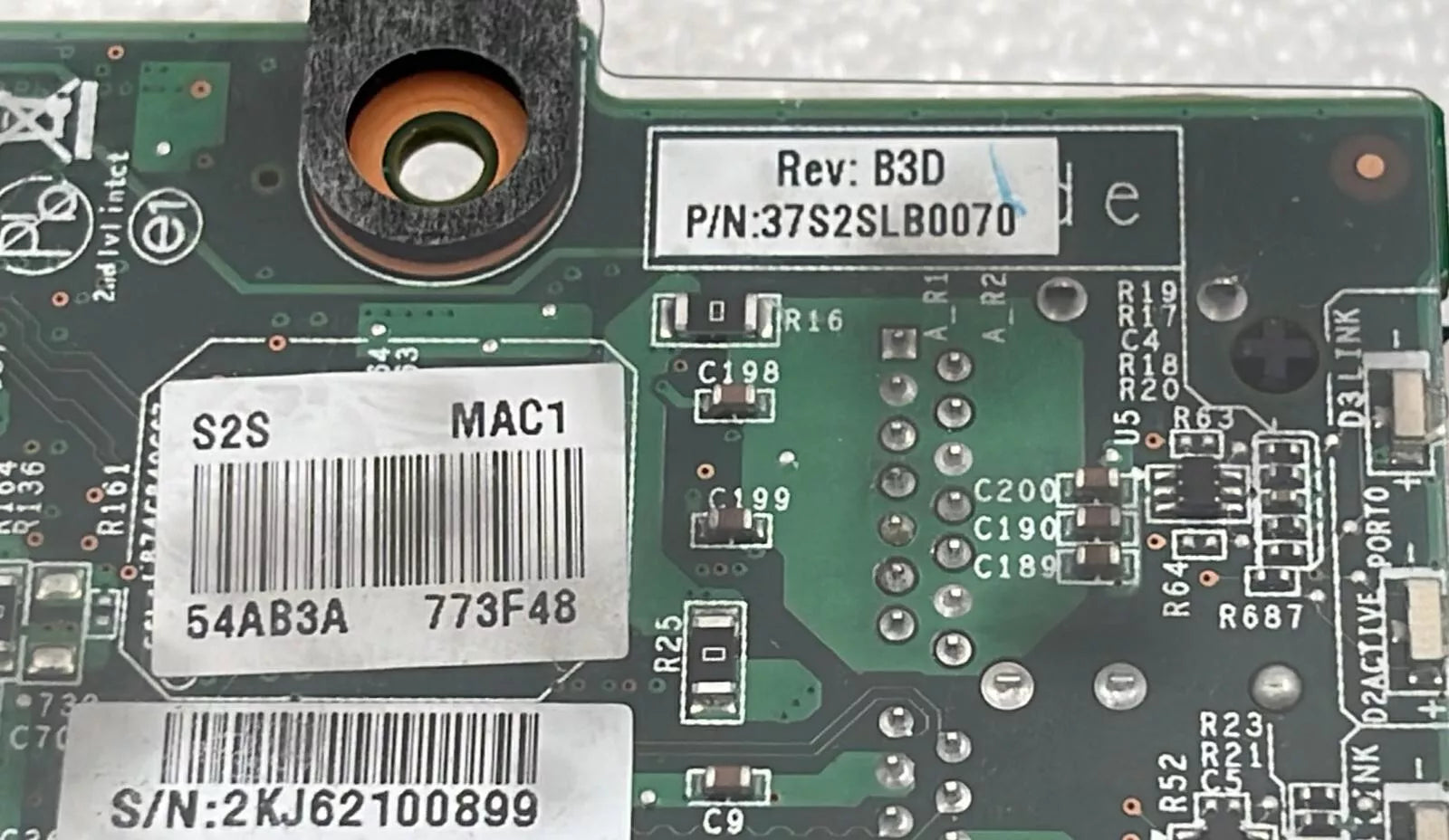 [LOT 4] Quanta DAS2SPC18B0 37S2SLB0070 2-Ports Blade Server Network Card