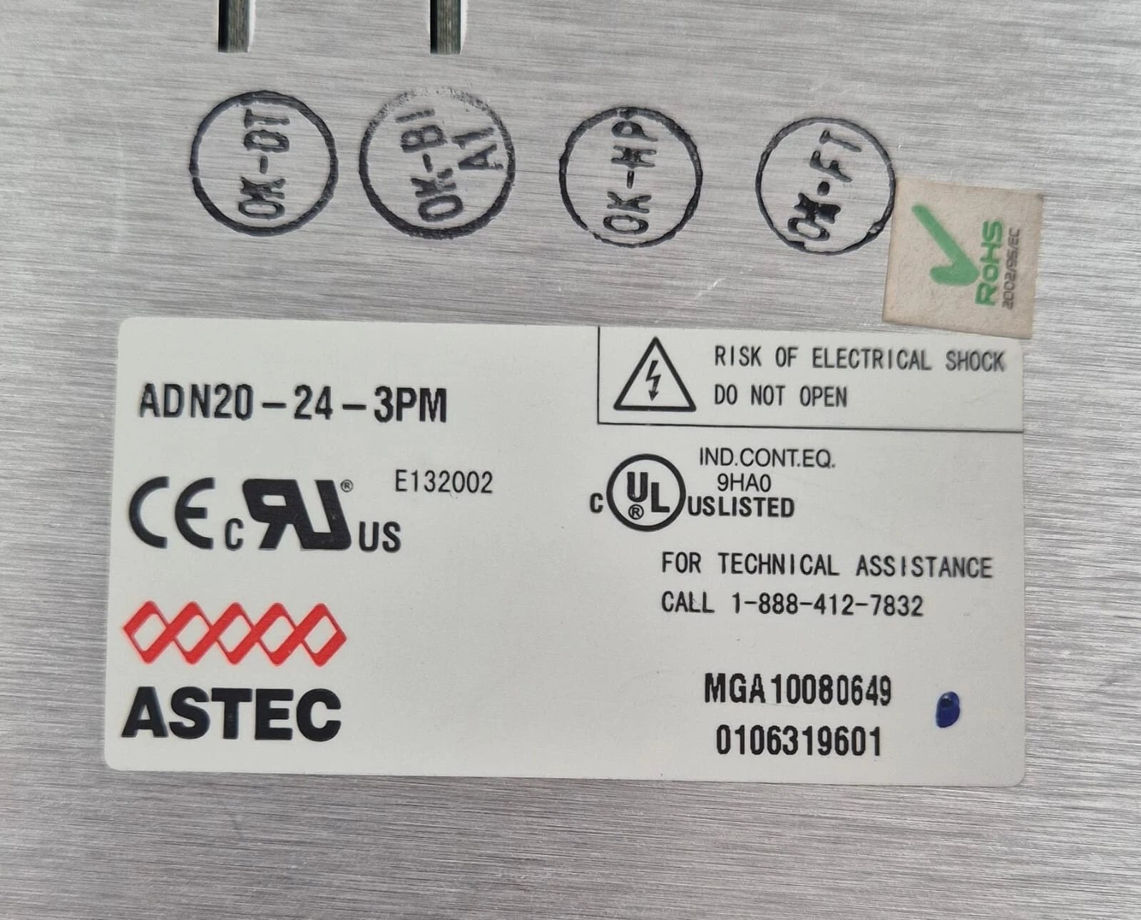 EMERSON ASTEC Power Supply ADN20-24-3PM 3PH 380/500VAC DIN MOUNT