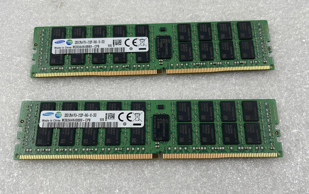 [LOT 2] Samsung 32GB 2Rx4 PC4-2133P M393A4K40BB0-CPB DDR4 Server Memory RAM