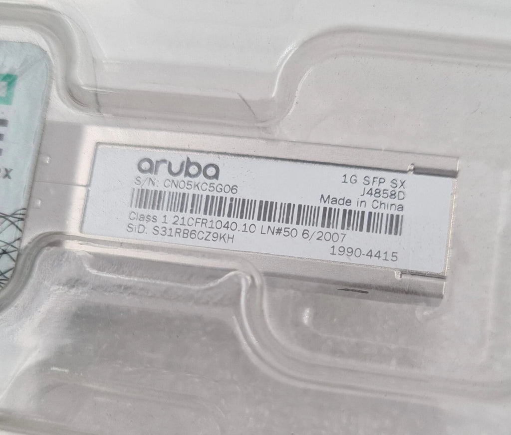 NEW SEALED - HPE Aruba J4858D 1990-4415 1G SFP LC SX 500m MMF XCVR Transceiver