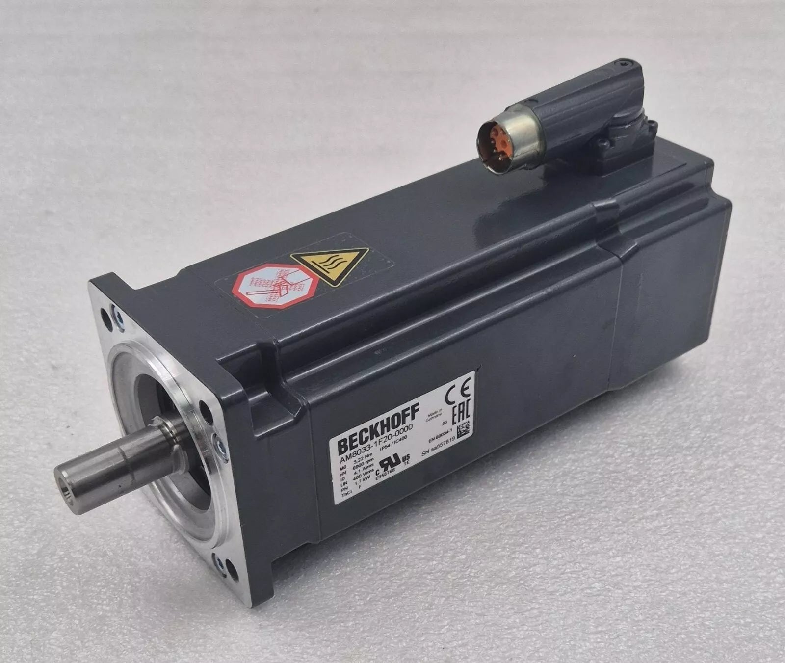 BECKHOFF AM8033-1F20-0000 Servo Motor 6000rpm 1.7kW 24VDC