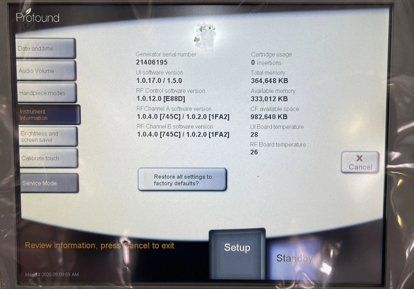 **NEW** Syneron Candela Profound FG70514 RF Microneedling Skin Treatment System