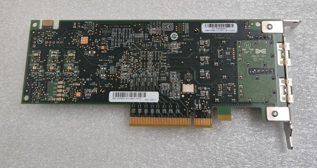 Dell 0VGJ12 Emulex Dual-Port 16GB Fiber Channel PCIe Card PCB
