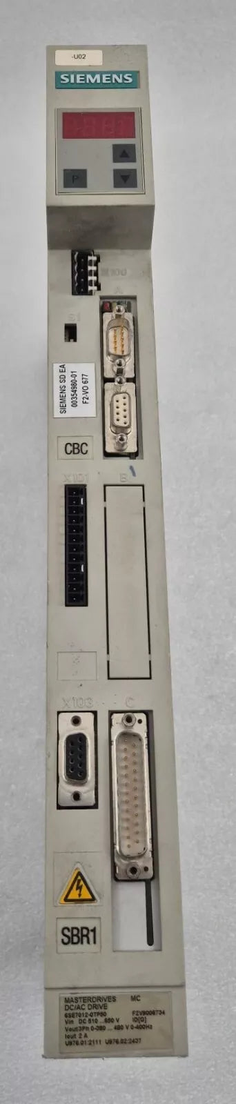 SIEMENS MASTERDRIVES MC DC/AC DRIVE 6SE7012-0TP50-Z Z=G21+C23+F01 Freq. Inverter