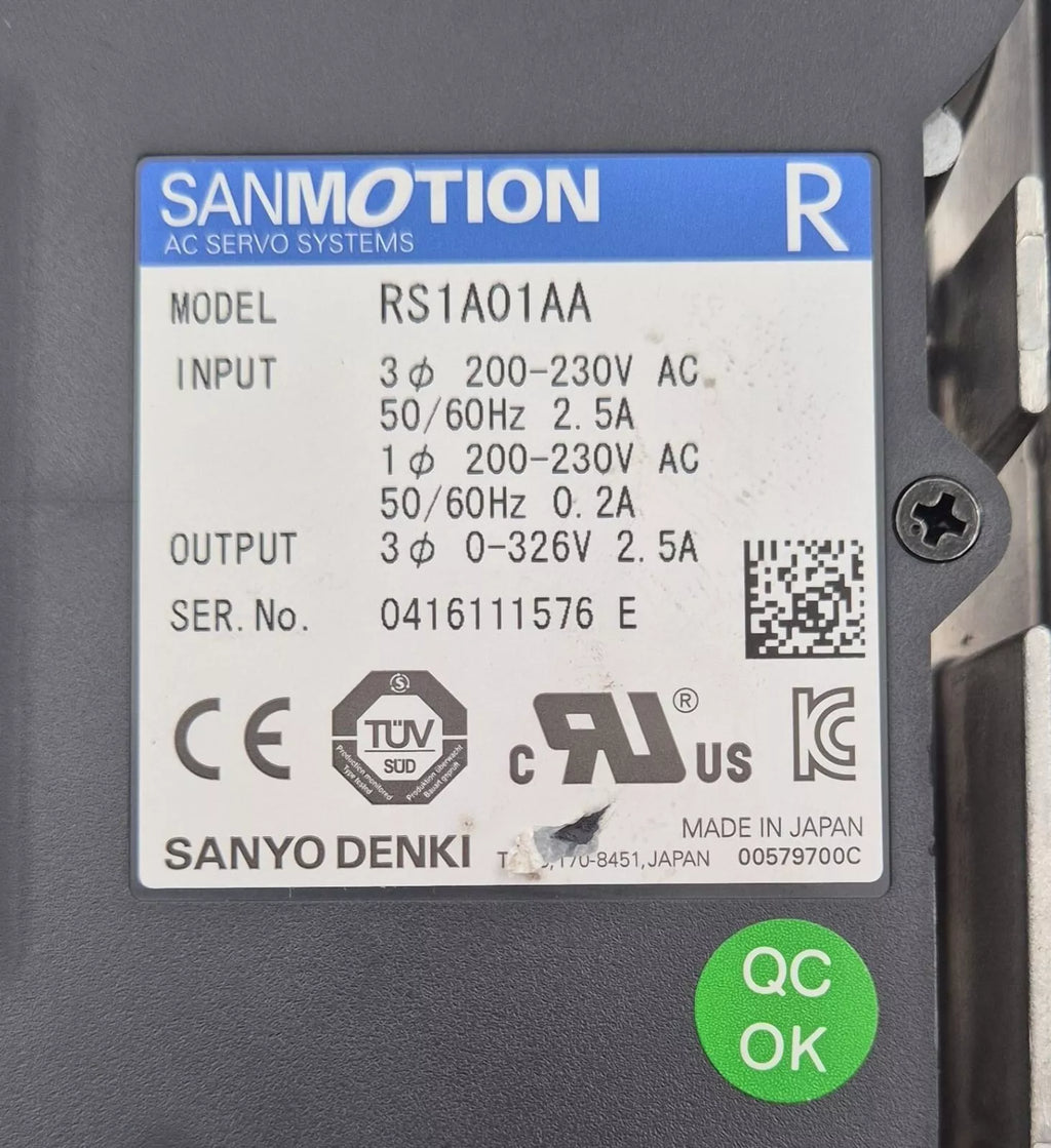 SANYO DENKI RS1A01AA SANMOTION R AC Servo Systems Drive 200-230V