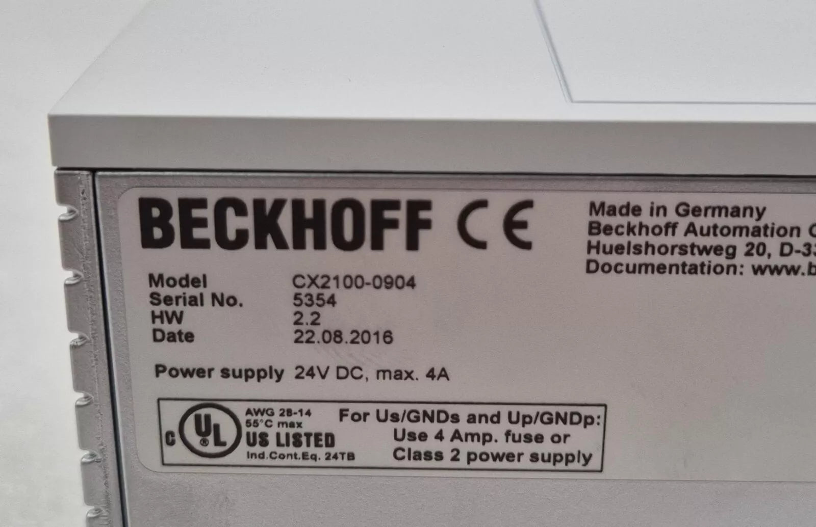 NEW - BECKHOFF CX2100-0904 Power Supply Unit With Integrated capacitive UPS