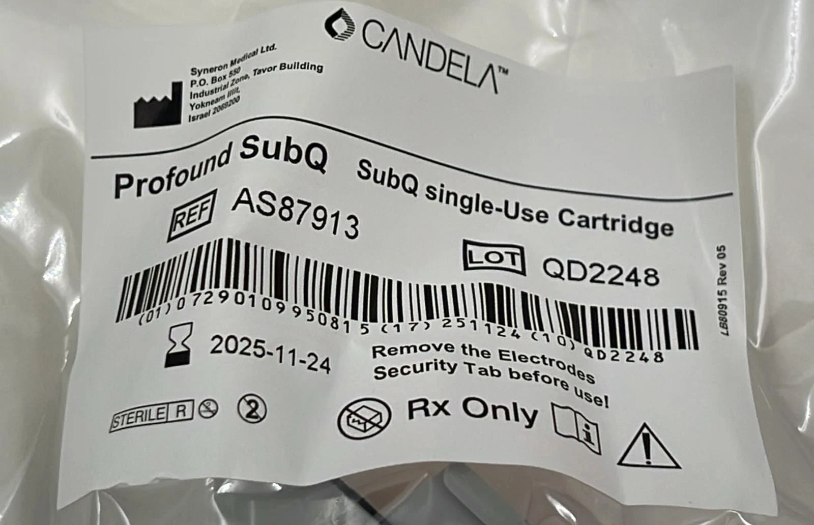 6 PACK- Syneron Candela Profound SubQ Single-Use Cartridge KT76663 Tip AS87913