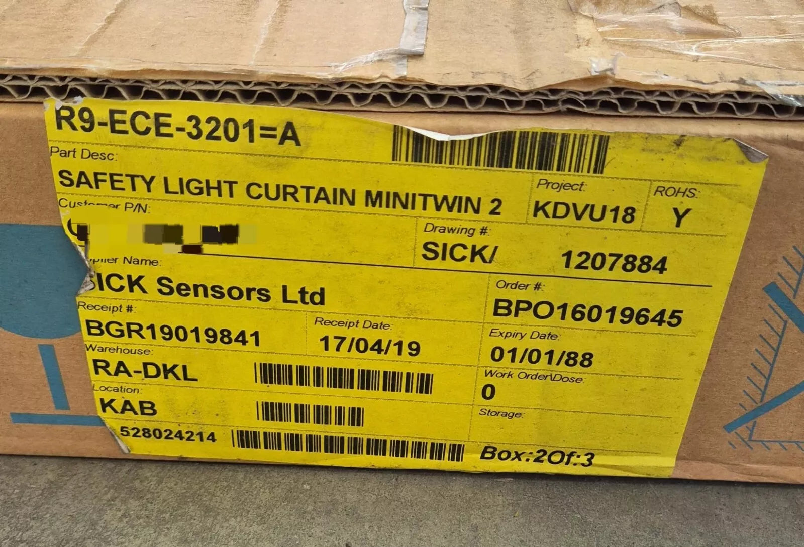 NEW - SICK miniTwin2 C2MT-12014BBC04FE0 1207884 Safety Light Curtains Sensor