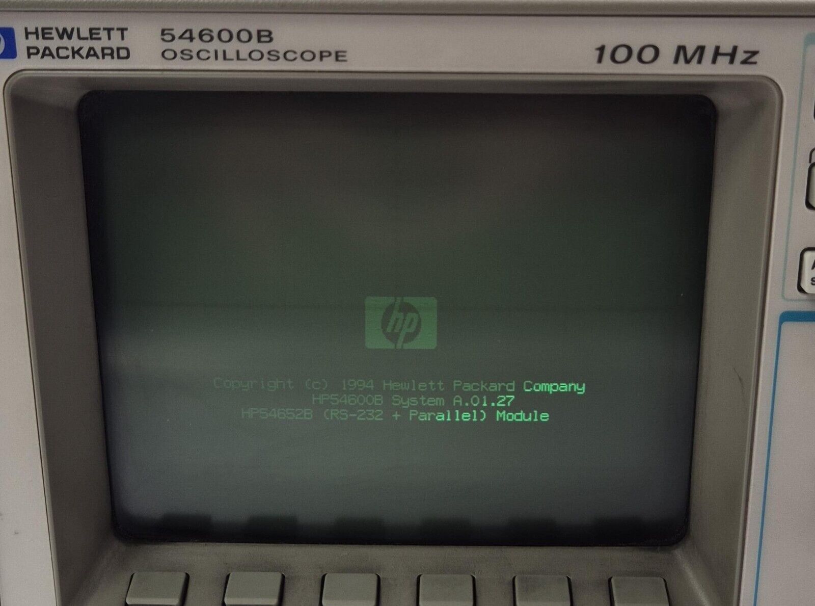 HP 54600B Oscilloscope 100MHz W/ 54652B RS-232 Parallel Interface Module *AS-IS*