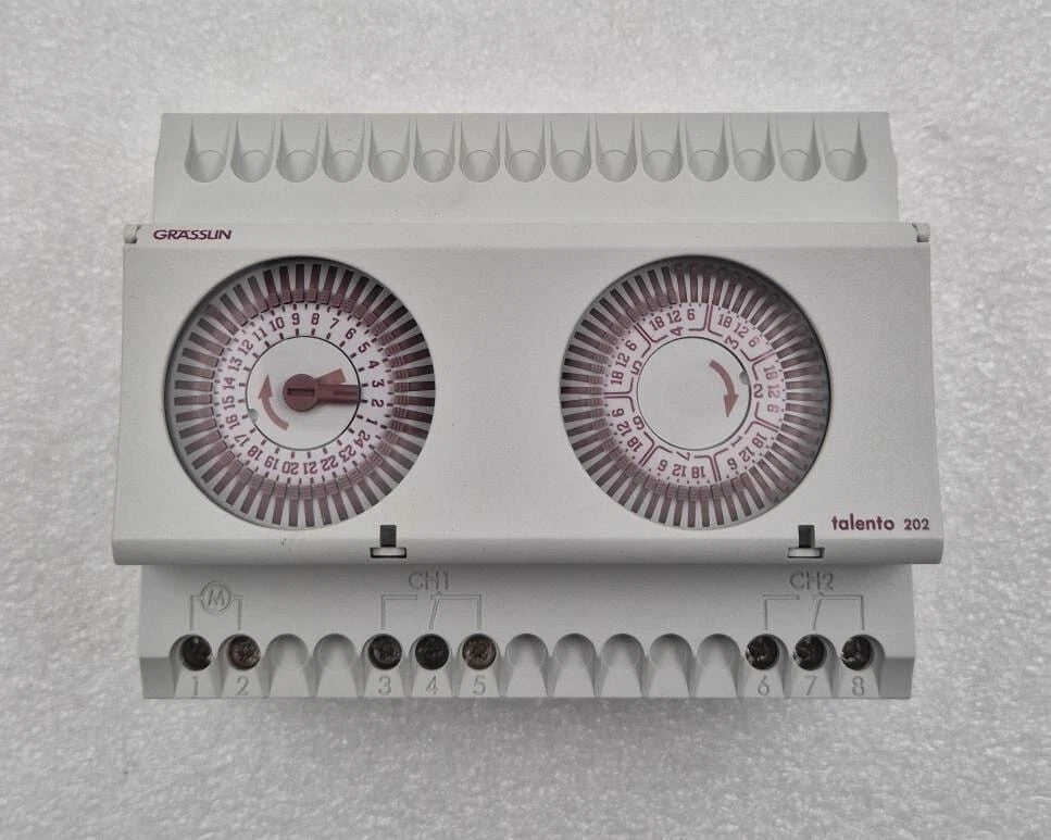 Grasslin Talento 202 dual channel weekly time switch front view