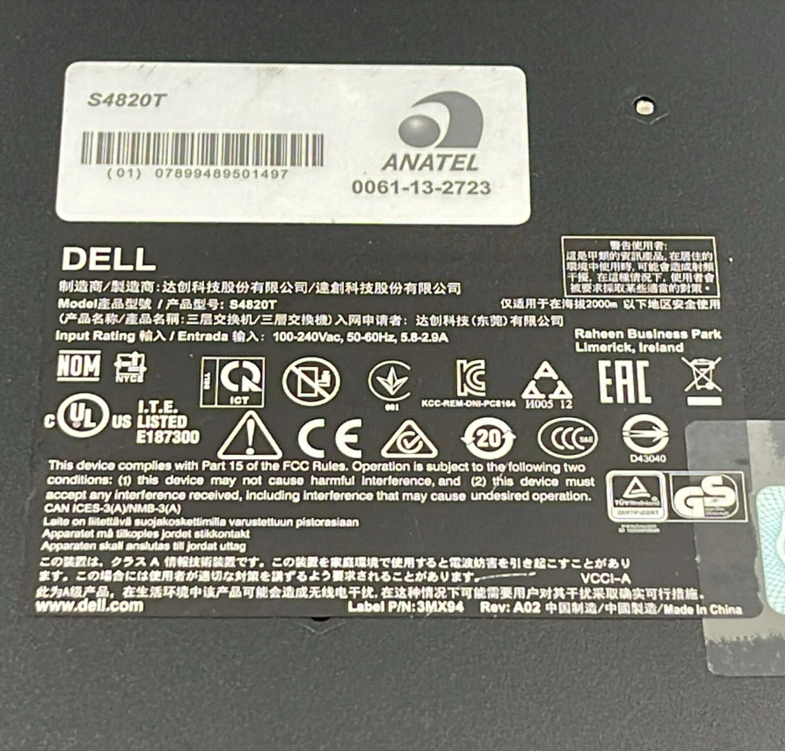 Dell Force10 S4820T 48-Port 10GbE Network Managed Ethernet Switch 02P7Y5