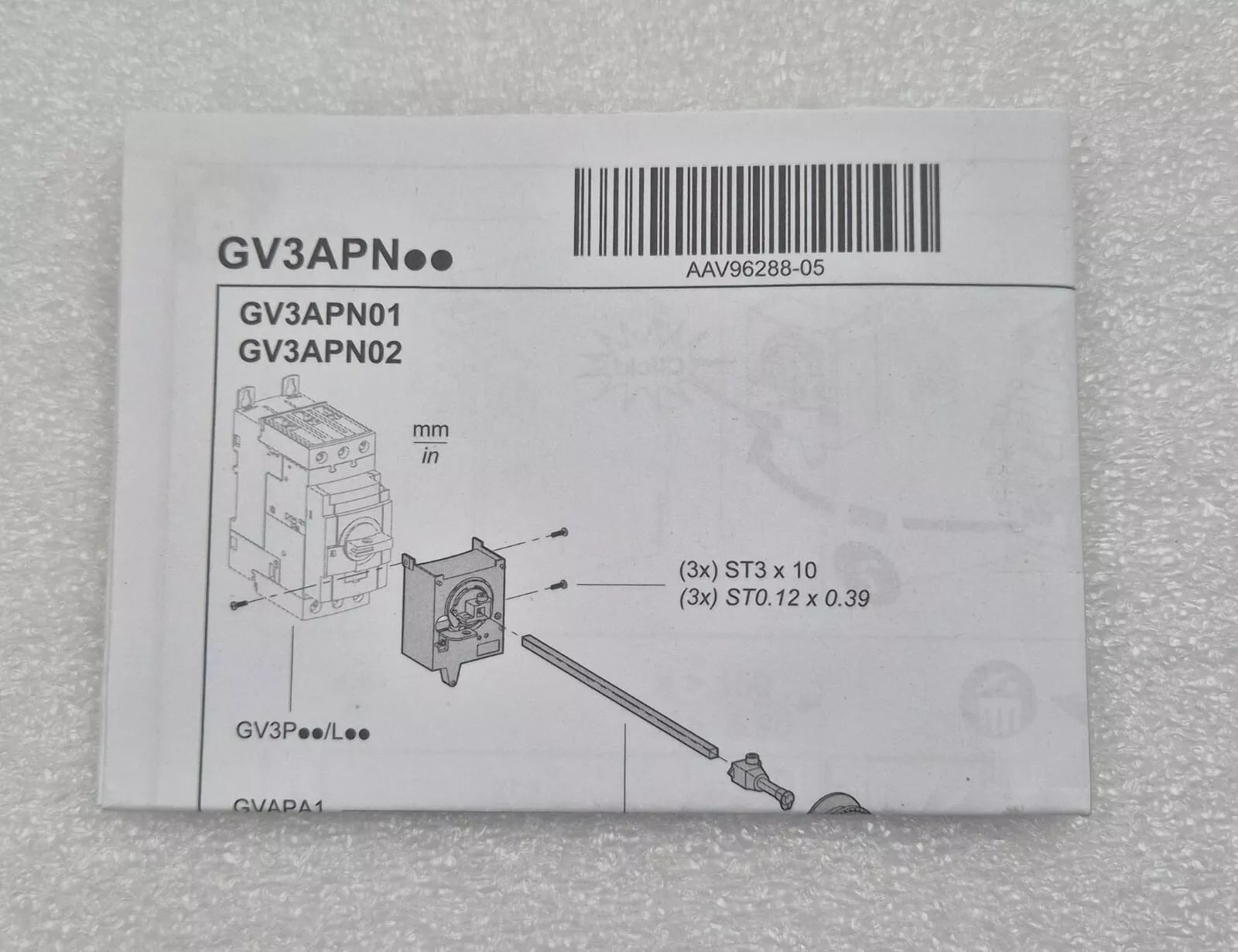 *NEW* Schneider GV3APN01 Circuit Breaker Rotary Handle Kit Black Handle GV3P/L