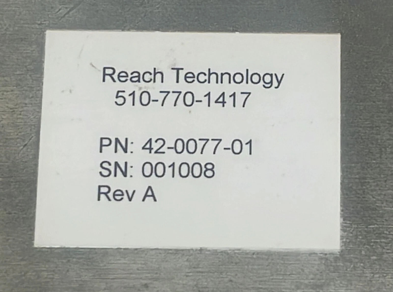 REACH TECHNOLOGY 510-770-1417 / 42-0077-01 Screen Panel LCD 6"