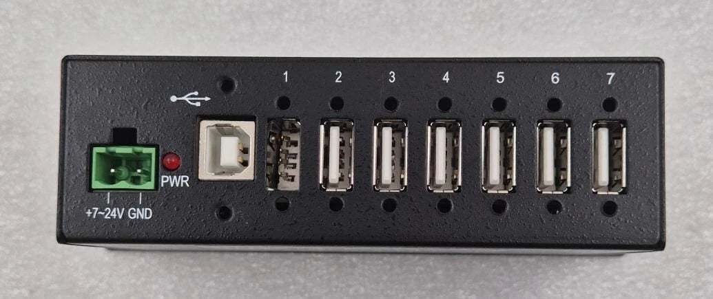 ANTAIRA USB-HUB7K-V2 7-PORT USB 2.0 Metal Hub w/ DIN RAIL Mounting Kit