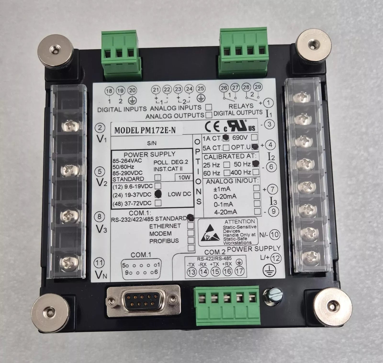 *NEW* SATEC PM172E PM172E-N Advanced Power Analyzer Power Meter Panel