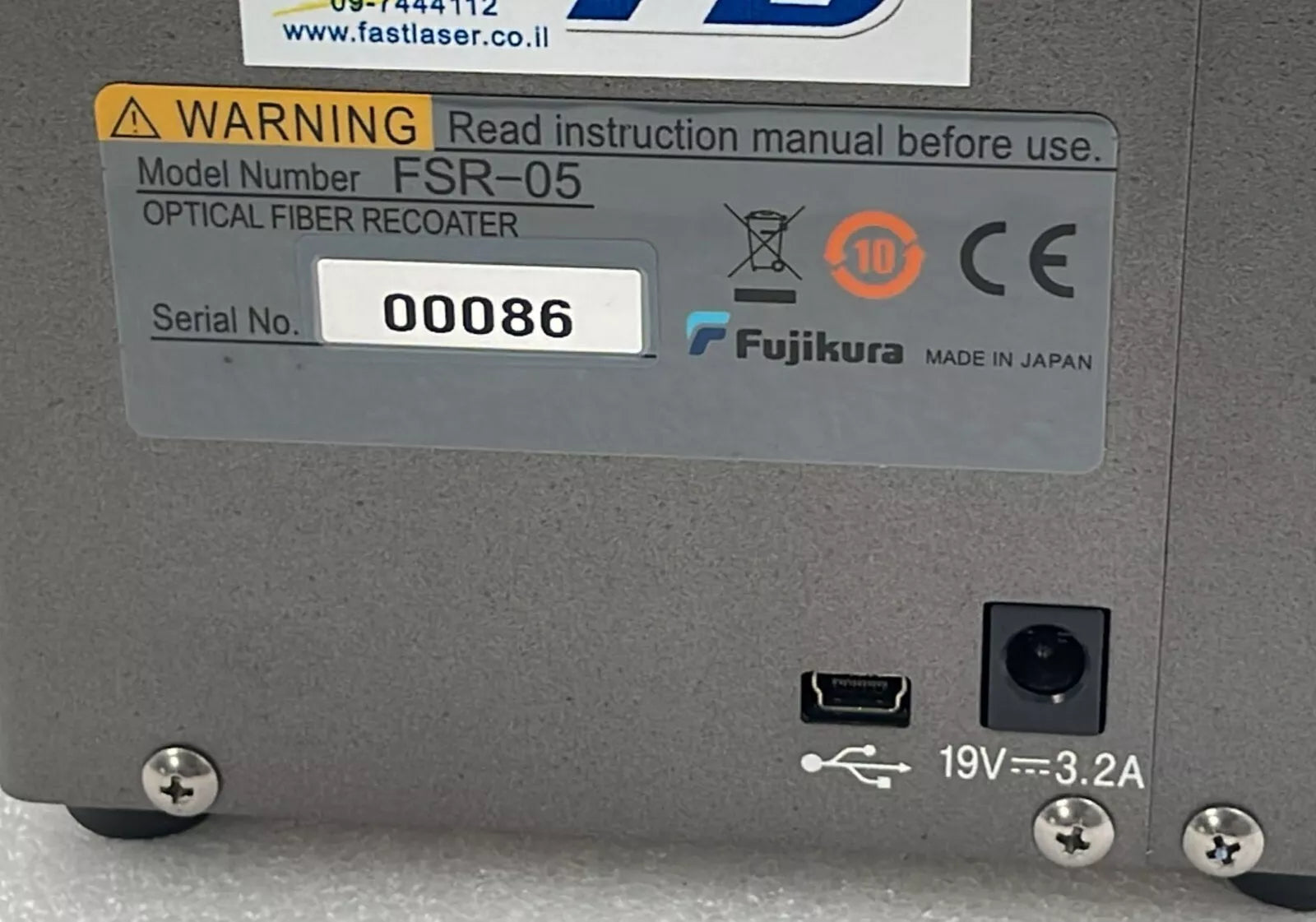 Fujikura FSR-05 Optical Fiber Recoater **AS IS