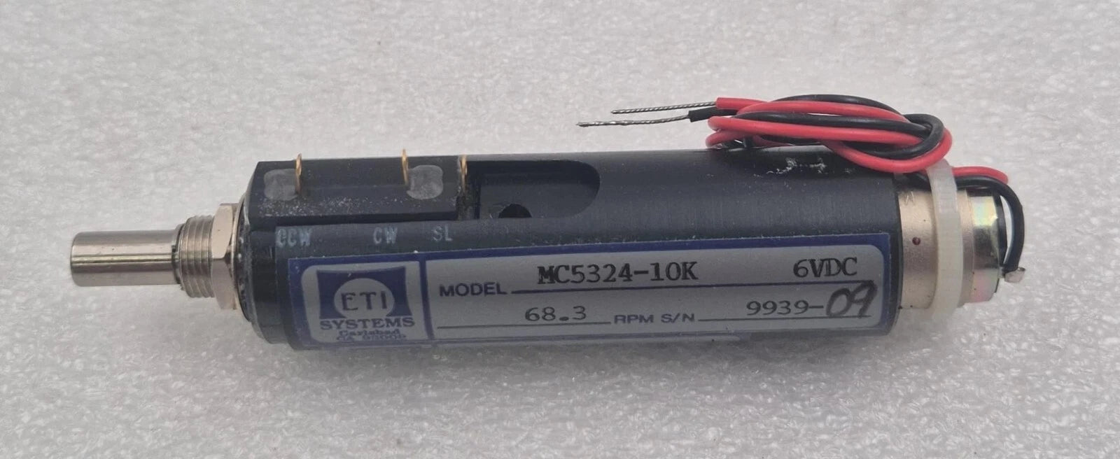 ETI Systems MC5324-10K 6VDC Motorized Potentiometer 68.3 RPM  Motor
