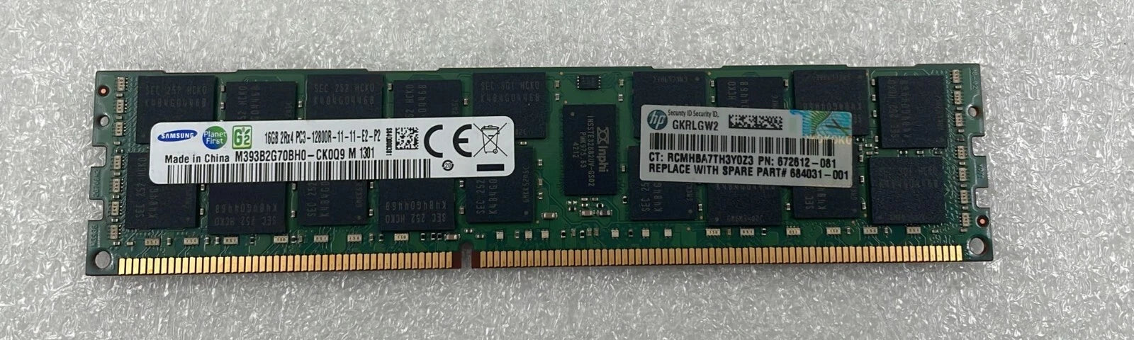 [LOT 15] SAMSUNG 16GB 2Rx4 PC3-12800R DDR3 M393B2G70BH0-CK0Q9 Server Memory RAM