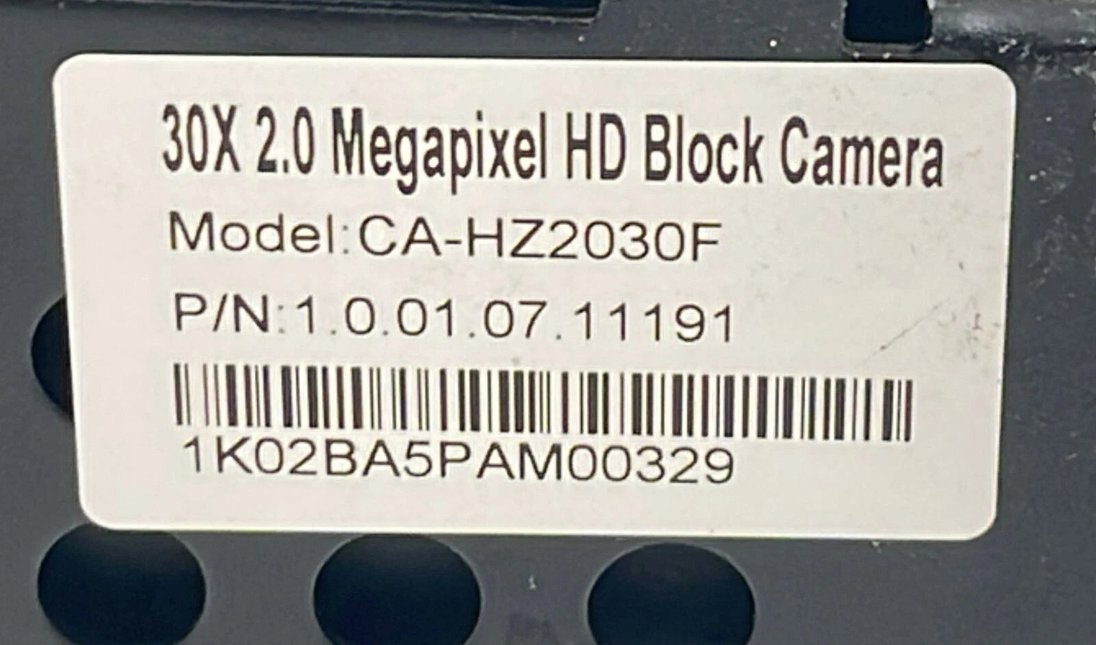 HD BLOCK CAMERA CA-HZ2030F 30X 2.0 Megapixel 1.0.01.07.11191