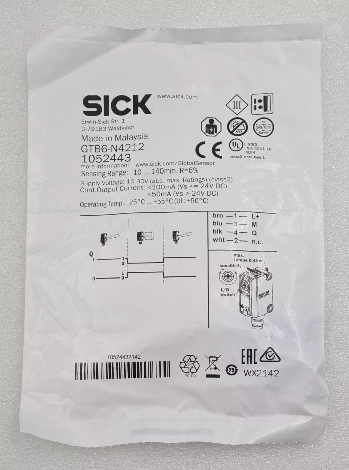 [LOT 4 PCS] NEW SEALED - SICK GTB6-N4212 1052443 Photoelectric Switch Sensor