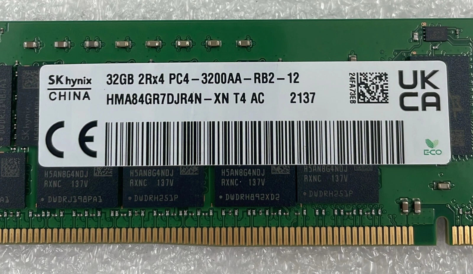 [LOT 2 PCS] SK hynix 32GB 2Rx4 PC4-3200AA Server HMA84GR7DJR4N-XN HPE 03052-091